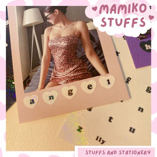 STICKER CHỮ TIM TRANG TRÍ TOP LOADER, PLANNER CỰC XINH