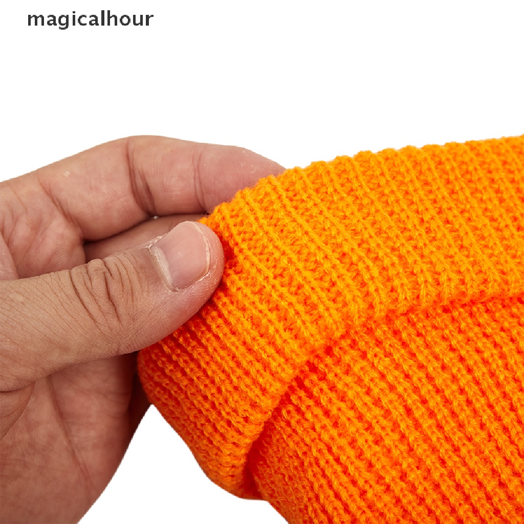 Magicalhour ^ ^ Mũ Len Beanie Dày Màu Đen Thời Trang Mùa Đông Mới Cho Nữ