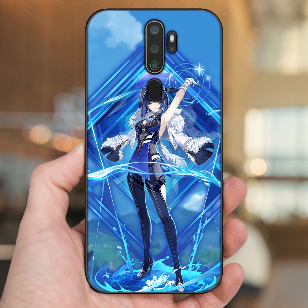 Ốp lưng Oppo A5 2020, A9 2020 viền đen in hình Yelan Genshin Impact