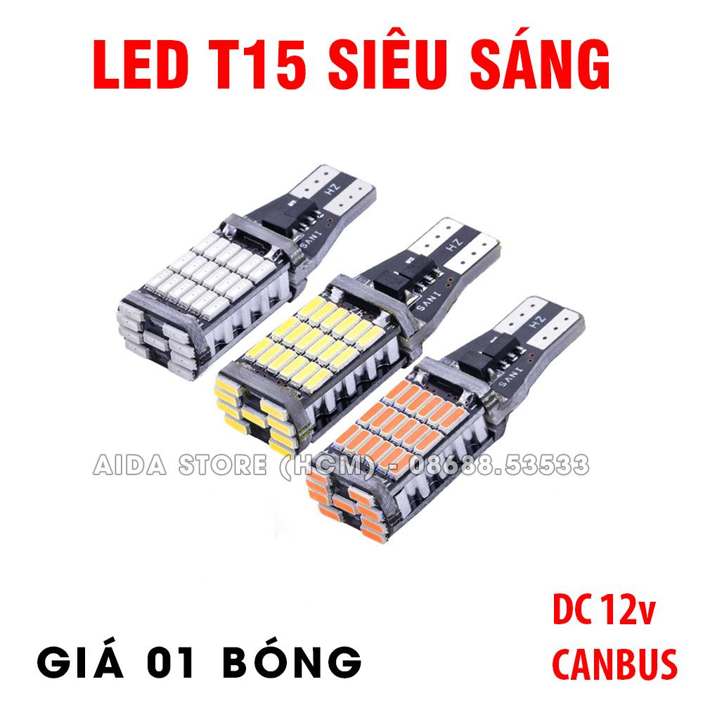 01 bóng LED xi nhan T15 T10 45SMD lắp cho xi nhan xe máy