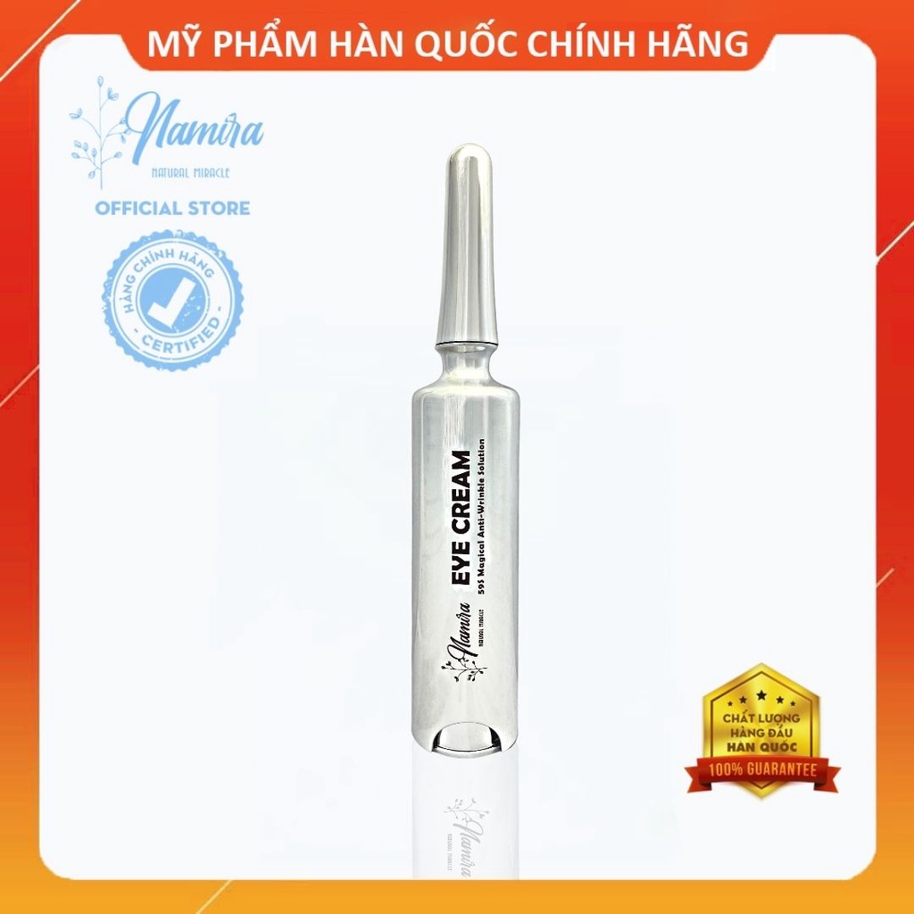 Kem Dưỡng Mắt Eye Cream Namira - Xóa Nhăn Tức Thì Trong 2 Phút - Phục Hồi Bọng Mắt - Chống Lão Hóa, Quầng Thâm Ống 10ml