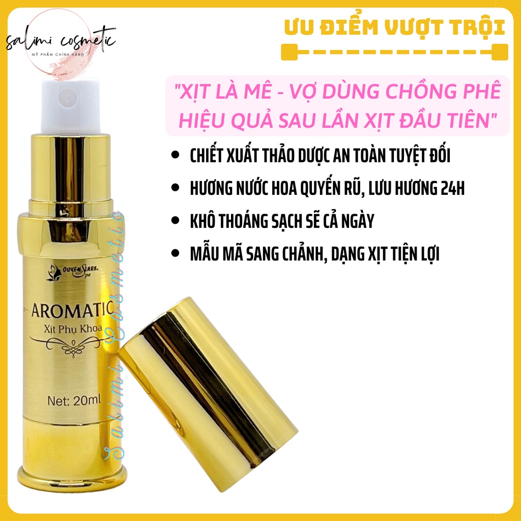 Xịt Phụ Khoa AROMATIC - Khử Mùi Hôi Vùng Kín, Ngừa Viêm Nhiễm, Làm Hồng Bikini, Giúp Vùng Kín Thơm, Hồng, Se Khít | 20ml