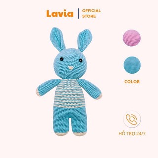 Thú bông móc len cao cấp Lavia cho bé - Gấu bông cute thỏ tai dài quà tặng đồ chơi handmade nhồi bông
