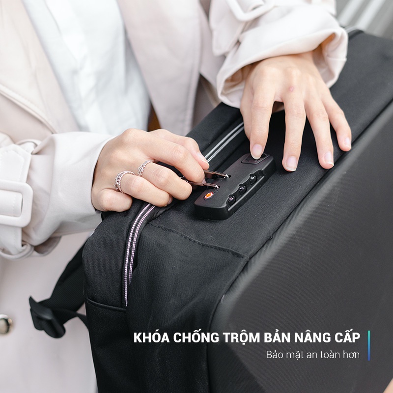 Balo laptop GUBAG chống trộm thông minh cao cấp nam nữ, công sở, chất liệu xịn, đẹp, đựng được nhiều đồ