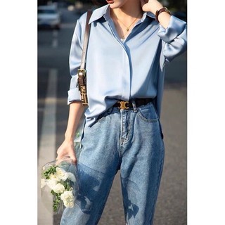 Áo sơ mi nữ mng, sơ mi vải lụa, hàng dư xịn