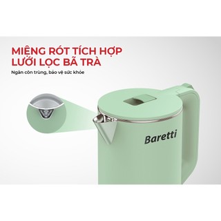 Ấm siêu tốc inox 2 LỚP 1.8L BARETTI BRD181G