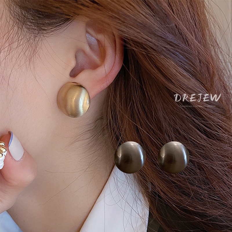 Bông Tai Hình Tròn Đơn Giản Thời Trang Retro Hàn Quốc 2