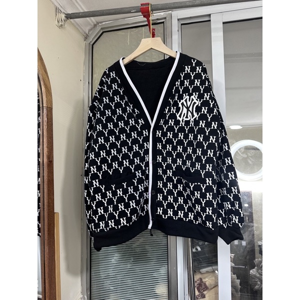 Áo Khoác Cardigan N.Y Trắng Đen Phối Viền Nam Nữ mẫu mới | BigBuy360 - bigbuy360.vn