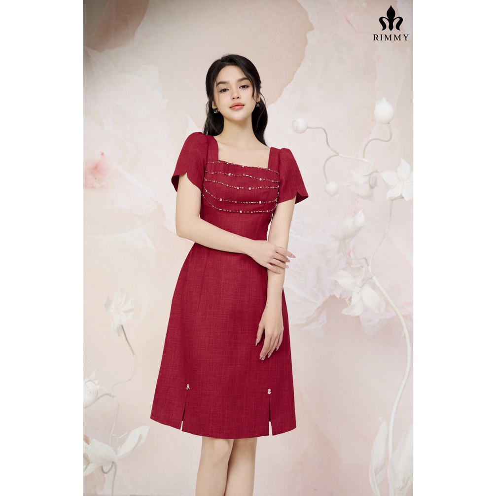 Đầm thiết kế đỏ đính đá bắt sáng Mila Dress [RIMMY]