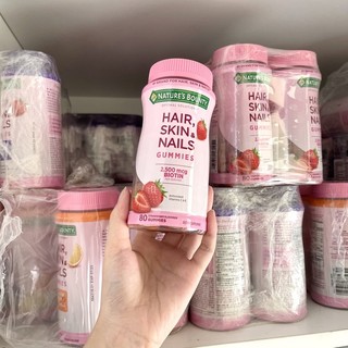 Kẹo dẻo mọc tóc nature's bounty hair, skin nails gummies with biotin