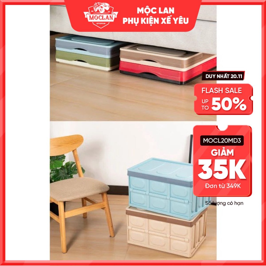 Thùng Đựng Đồ Cốp Sau Ô Tô - Hộp Đựng Đồ Có Thể Gấp Gọn Dung Tích 56 Lít