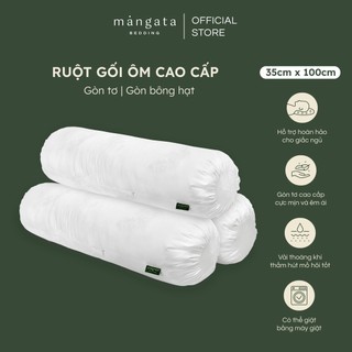 Ruột gối ôm Gòn Tơ Bông Hạt cao cấp size 35x100cm Mangata Bedding có lớp vỏ cotton vệ sinh và chống xù