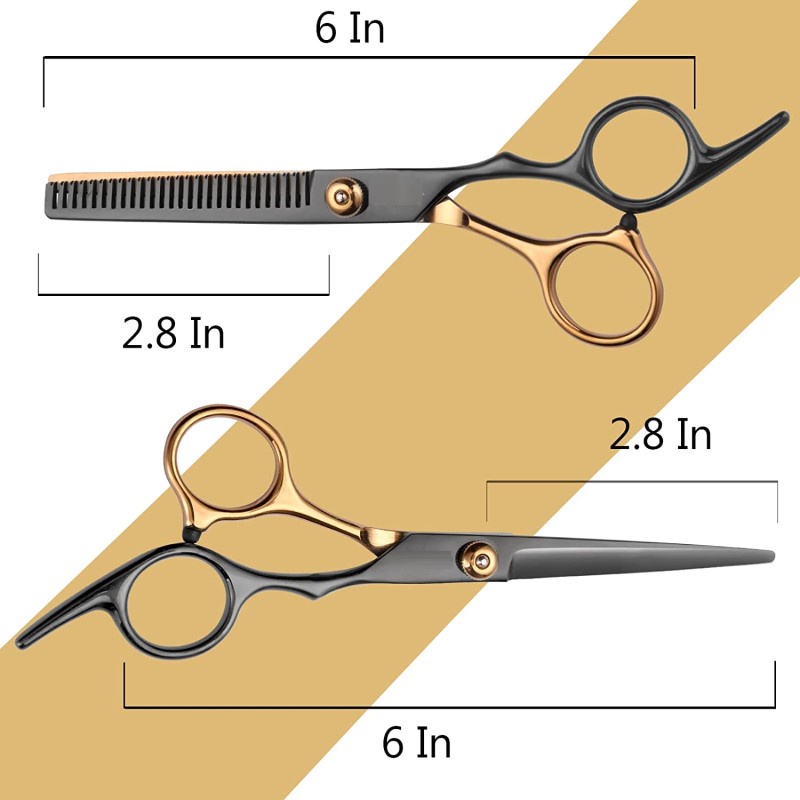 Kéo cắt tóc chuyên nghiệp màu vàng đen 6,7 inch