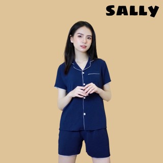 {43:S60}Bộ mặc nhà nữ mùa hè pijama đồ ngủ nữ chất đũi mát kiểu dáng basic