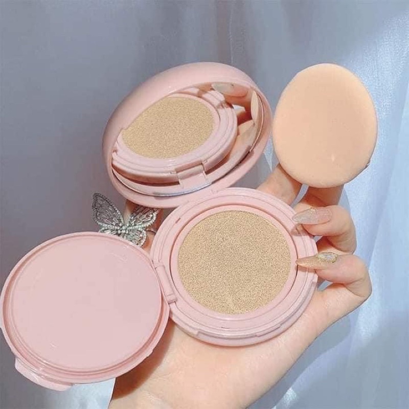 Phấn nước Novo vỏ hồng siêu mịn lâu trôi trang điểm da hiệu ứng bóng khoẻ