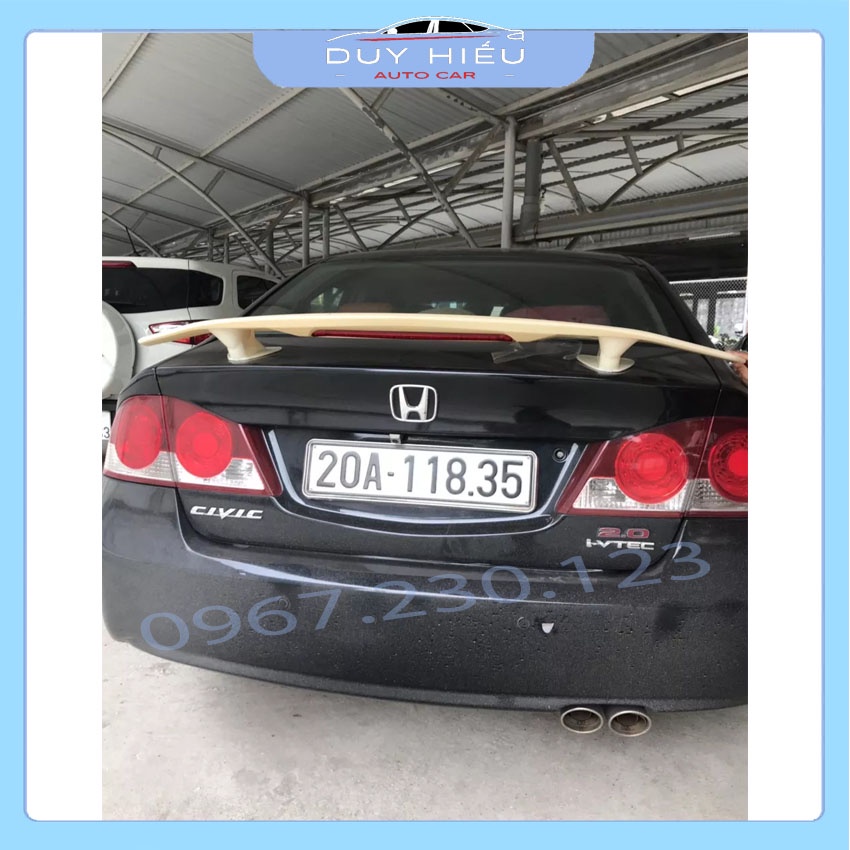 Đuôi gió thể theo có đèn xe HONDA CIVIC 2008-2019 hàng mộc chưa sơn, nhựa ABS cao cấp