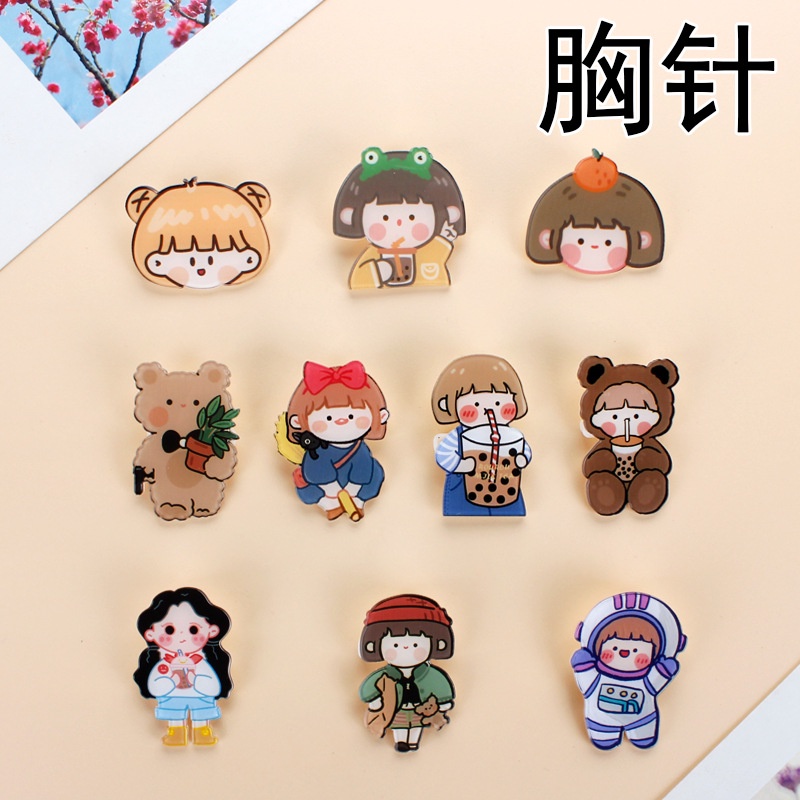 Sticker, ghim cài, phụ kiên balo siêu đáng yêu