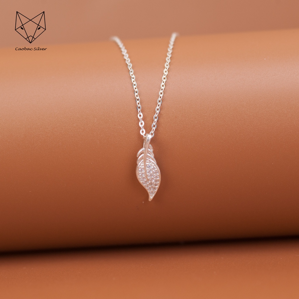 Dây Chuyền Bạc Ta Cao Cấp CaoBac Silver Thiết Kế Hình Lông Vũ Tinh Tế, Đơn Giản, Nhẹ Nhàng, Thanh Lịch Cho Bạn Gái