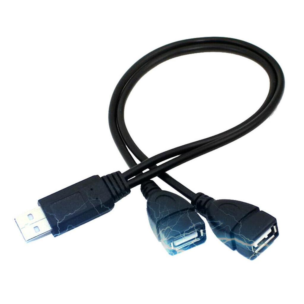 USB 2.0 A 1 Male To 2 Dual USB Female Data Hub Power Adapter Y Splitter Cable1021
