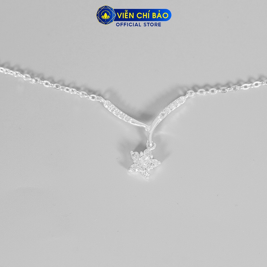 Dây chuyền bạc nữ ngôi sao đính đá chất liệu bạc 925 thời trang phụ kiện trang sức Viễn Chí Bảo D400806