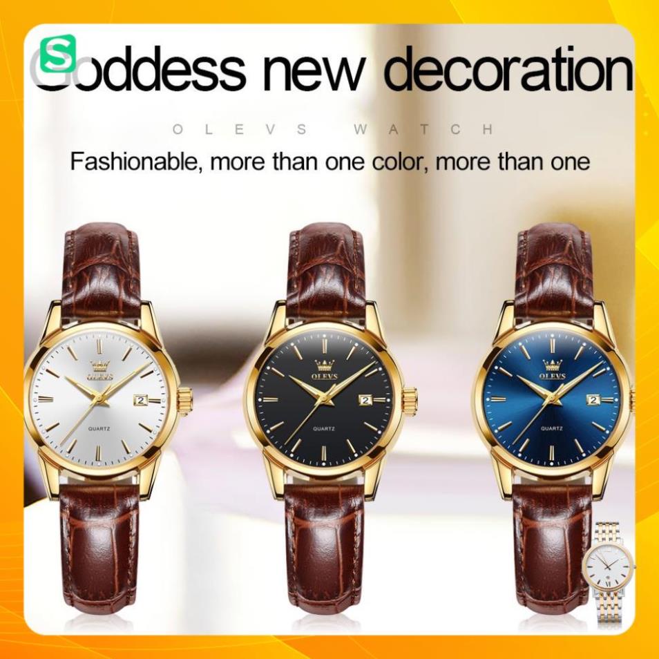 Đồng Hồ OLEVS 6898 Chống Thấm Nước Kiểu Dáng Thời Trang Cho Nữ dây da đẹp giá rẻ