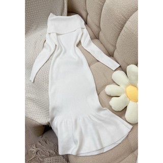 [ ẢNH TỰ CHỤP ] ĐẦM TRỄ VAI ĐUÔI CÁ -LEN 60 - anvintageclothes