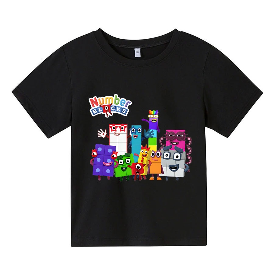Áo thun trẻ em number block, 4 màu, có size người lớn, King Cotton