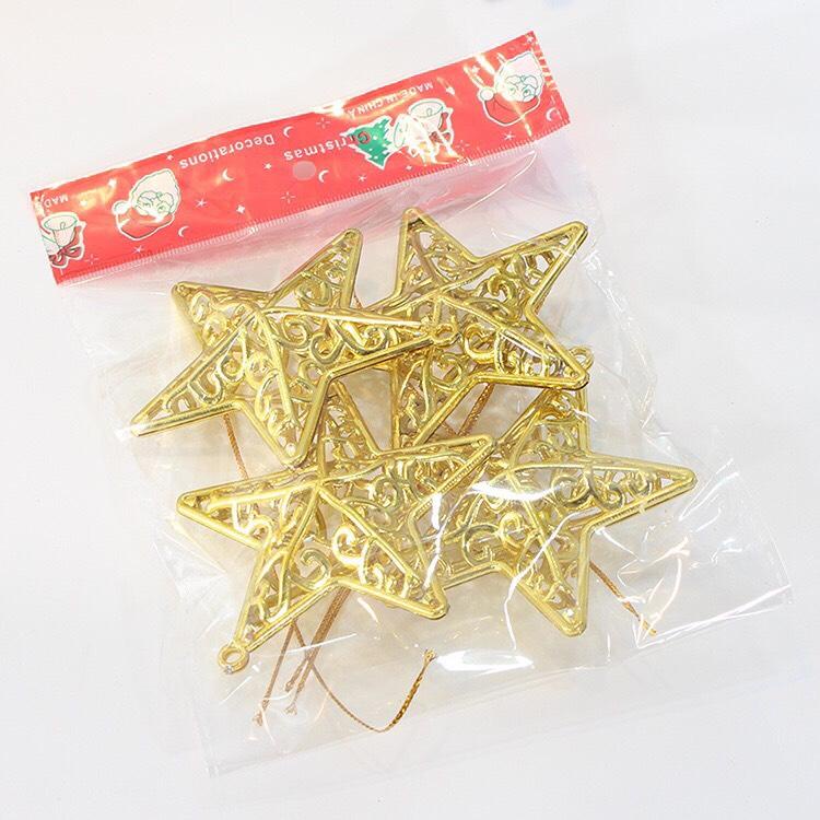 Set 4 sao trang trí noel, set sao trang trí cây thông noel nhân dịp giáng sinh