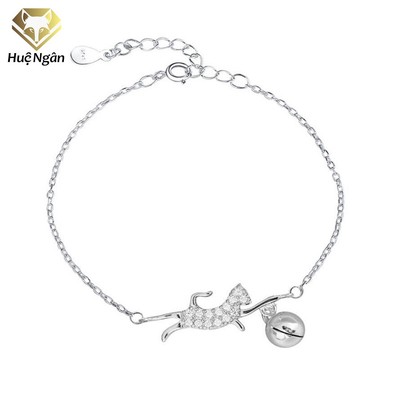 Lắc tay vòng tay Bạc 925 Huệ Ngân - MÈO con ngộ nghĩnh RYB140151