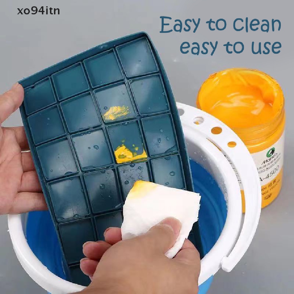 Khay Đựng Màu Vẽ Tranh Sơn Dầu Có Nắp Mềm Bằng Nhựa Acrylic