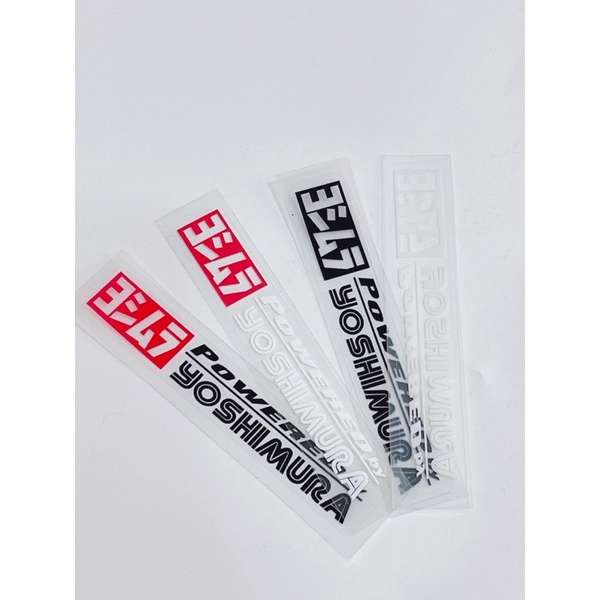 Tem dán chữ Yoshimura trong suốt siêu Hot, tổng hợp mẫu Yoshi dán trang trí xe máy oto có sẵn keo phía sau