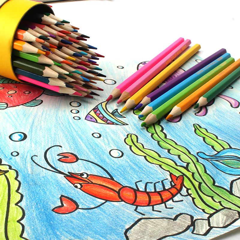 Bộ Bút Chì Màu 6 Màu 36 Màu 48 Màu Không Phai Dành Cho Học Sinh Tiểu Học