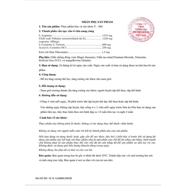 T-360 Tăng Hormone Nam Testosterone, Tăng Sinh Lý Và Khả Năng Tập Trung, Sức Mạnh Tập Luyện- Chính Hãng SCITEC VIỆT NAM