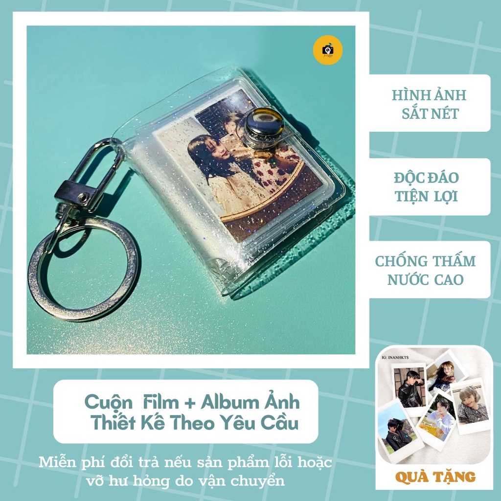 Phụ kiện móc chìa khoá album ảnh mini 1 inch 2 inch, in ảnh 1k theo yêu cầu giá rẻ dành cho các tình yêu cute