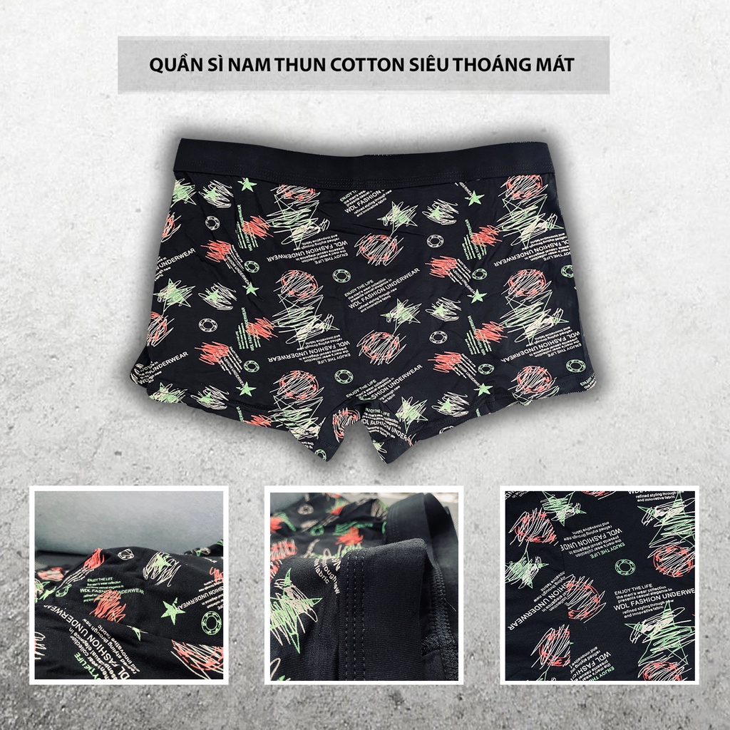 Quần boxer nam họa tiết Đ.E.N S.A.O Paililong cotton thấm hút tốt, co giãn 4 chiều NPP Paililong.official