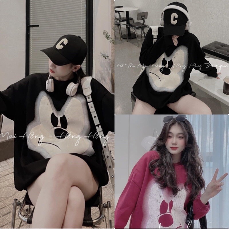 Áo Sweater micky &amp; hoodie nỉ sad đầu người máy ảnh unisex siêu hót hàng chuẩn đẹp dáng rộng