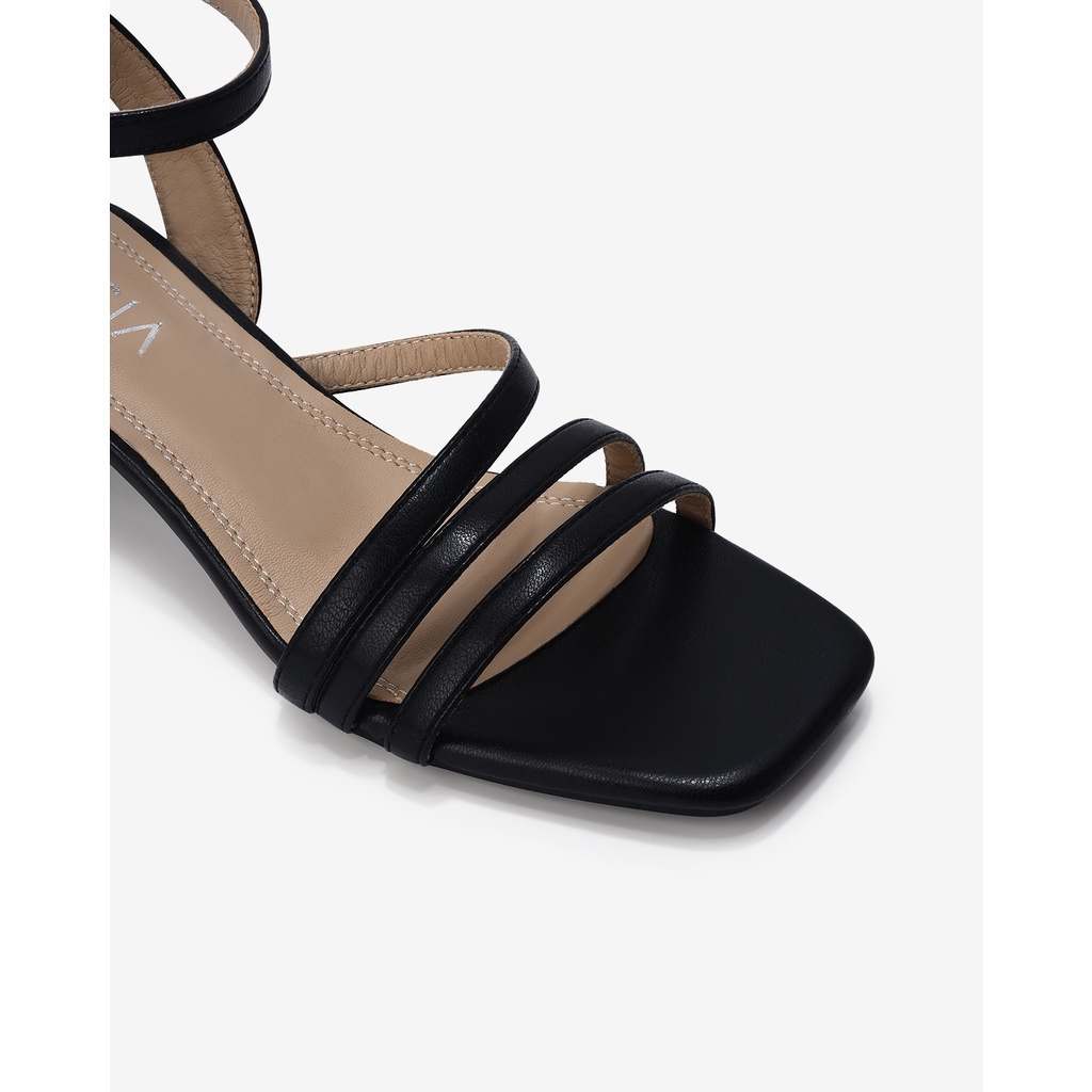 Giày sandal cao gót nữ Zucia thiết kế quai ngang phối dây chéo cách điệu gót vuông 5cm - STH21