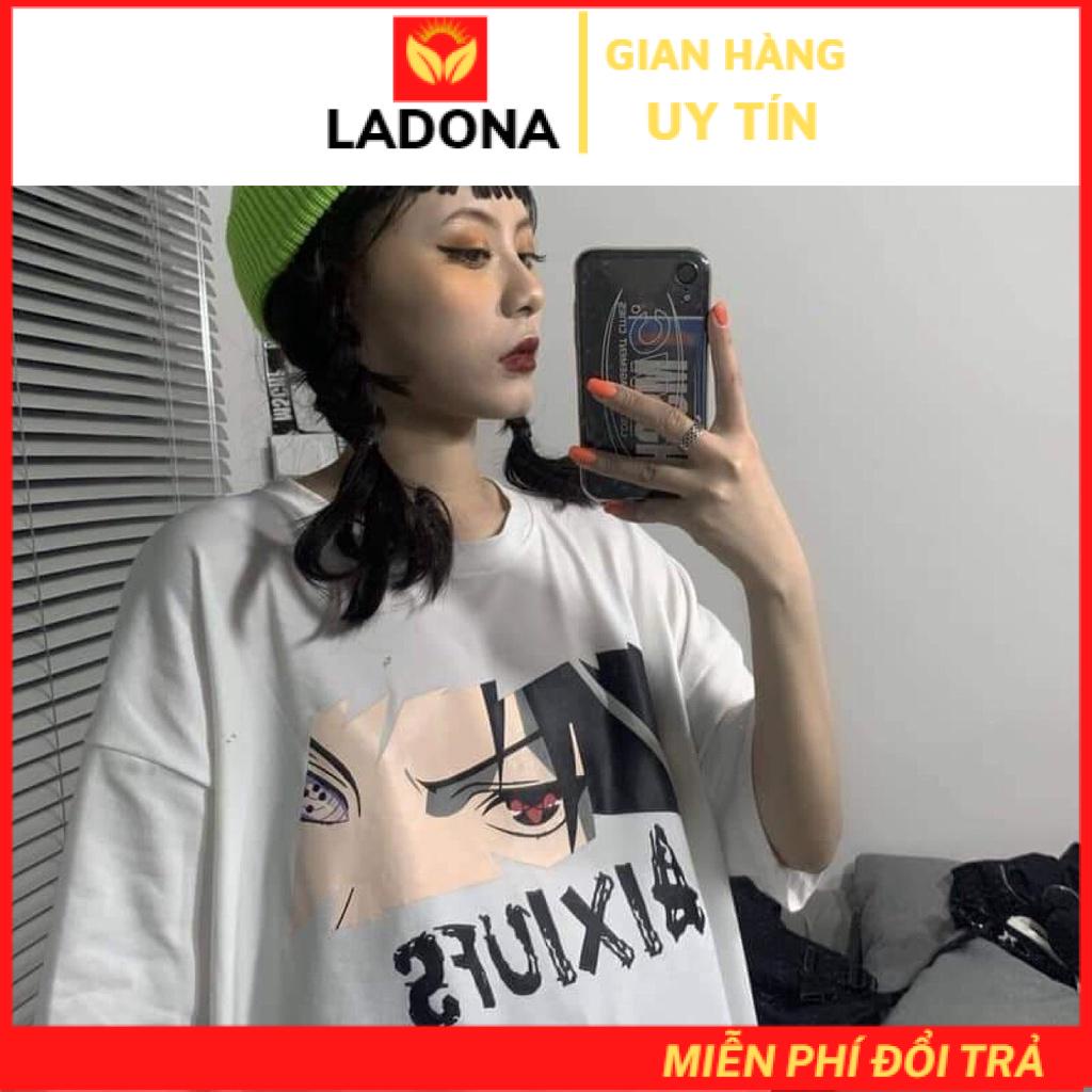 Áo thun tay lỡ nam nữ, áo phông unisex form rộng chất cotton mát mịn thấm hút mồ hôi LADONA AT1