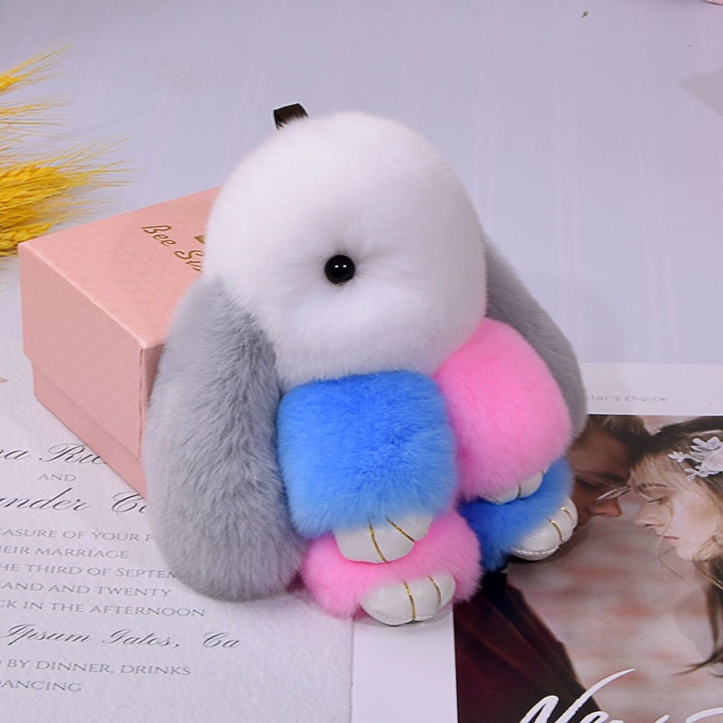 Móc Khóa Thỏ Nhồi Bông Mini Dễ Thương