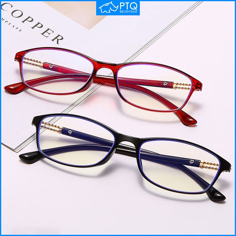 Kính Chống Ánh Sáng Xanh PTQ Gọng Vuông Thời Trang Cho Nam Và Nữ Presbyopia + 1.0 + 1.5 + 2.0 + 2.5 + 3.0 + 3.5 + 4.0