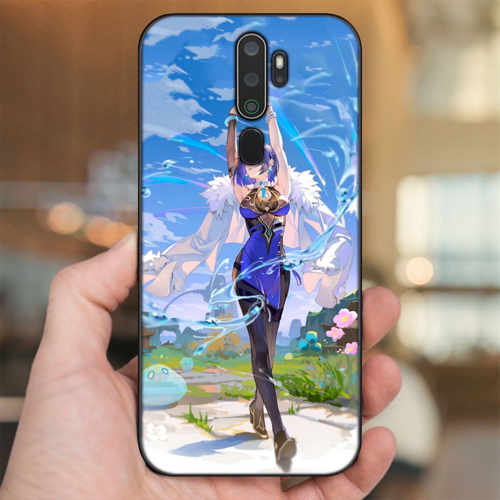 Ốp lưng Oppo A5 2020, A9 2020 viền đen in hình Yelan Genshin Impact
