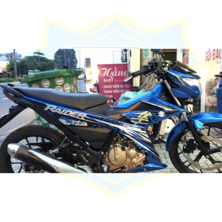 DECAL PVC 5 LỚP CHẤT LƯỢNG CAO Tem rời raider fi hayabusa xanh đen