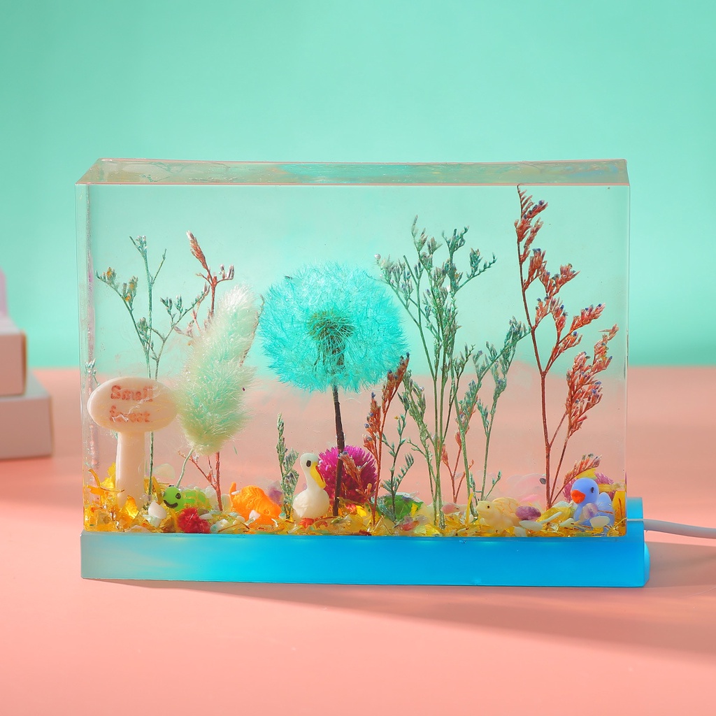 Khuôn silicone Làm Hoa Khô Hình Khối Vuông / Đèn Ngủ Bằng epoxy resin DIY