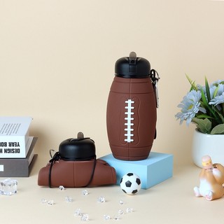Bình nước thể thao bằng silicone 600ml có thể gập gọn siêu tiện lợi