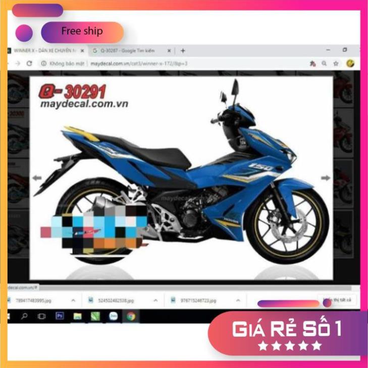 DECAL PVC 5 LỚP CHẤT LƯỢNG CAO Tem rời WINNER X XANH