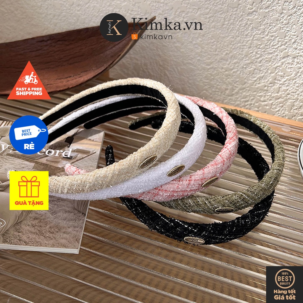 Bờm Tóc Băng Đô Tóc Dạ Tweed Cổ Điển