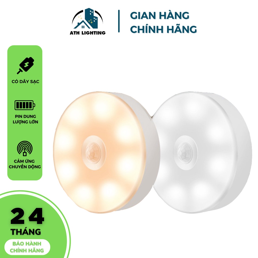 Đèn LED cảm ứng trong đêm có người đi qua tự động sáng sử dụng pin sạc cao cấp để cầu thang,phòng ngủ,phòng tắm,tủ áo