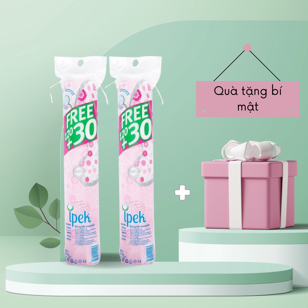 Bông tẩy trang Ipek Cotton Pads 150 miếng - BTT 3 lớp tặng kèm 30 miếng - MPX