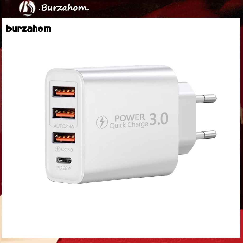 Bộ Chia 3 Cổng Sạc USB Và Type-C Phích Cắm EU Đa Năng Cho Điện Thoại