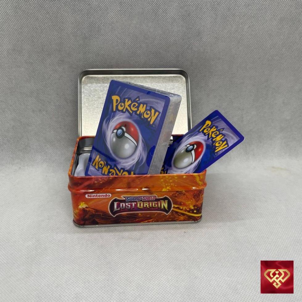 Thẻ bài pokemon hộp sắt 54 lá Lost Origin kèm thẻ Vip đồ chơi sưu tập 10 mẫu